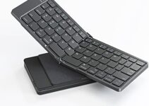 Rovinda Foldable Bluetooth Keyboard, Portable Wireless Folding Keyboard (BT5.1 x 3), Pocket-Sized & Ultra-Slim, USB-C Rechargeable for iOS, Android, Windows Mac OS Laptop Tablet Smartphone, Black