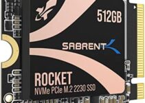 SABRENT Rocket 2230 NVMe 4.0 512GB High Performance PCIe 4.0 M.2 2230 SSD [SB-2130-512], Solid State Drive