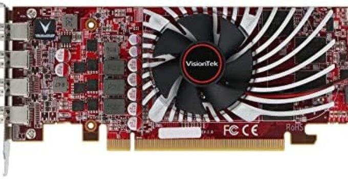 VisionTek Radeon RX 550 4GB GDDR5 4M 4K Graphics Card, 4 Mini DisplayPort, 7.1 Surround Sound, PCI Express, Low-Profile GPU, ATX & SFF (901507)