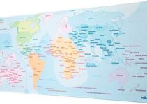 World Map XXL Mouse Mat – Desk Pad – 31.5″ x 13.78″ Non-Slip Rubber Base Mouse Pad, Gaming Mouse Pad, Keyboard Mouse Mat, Waterproof Mouse Mat, Soccer Mouse Mat