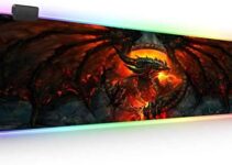 World of Warcraft RGB Soft Gaming Mouse Pad Large Oversized Glowing Led Extended Mousepad Non-Slip Rubber Base Computer Keyboard Pad Mat 31.5X 11.8in