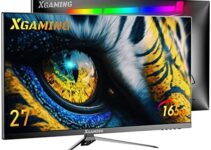 Xgaming 27-inch QHD IPS Gaming ELED Monitor with Rainbow Lights, 165Hz Refresh Rate, Eye Care 2560 x 1440 Display, FreeSync G-Sync Compatible, 1ms DisplayPort, HDMI and Speakers, Black