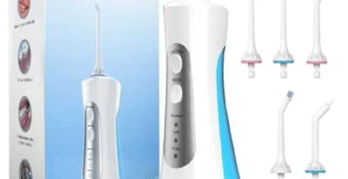 YOOY Advanced Water Flosser for Teeth Gums Braces Dental Care, Cordless Rechargeable Oral Irrigator,5 Jets IPX7 Waterproof,Powerful Battery for 30 Days Use,Customer Service for 24 Months Warranty
