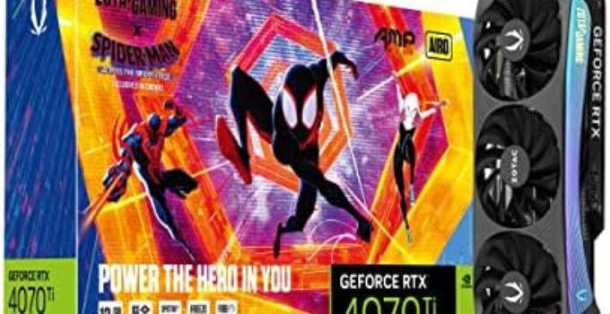 ZOTAC Gaming GeForce RTX 4070 Ti AMP AIRO Spider-Man: Across The Spider-Verse Inspired Graphics Card Bundle – ZT-D40710F-10SMP