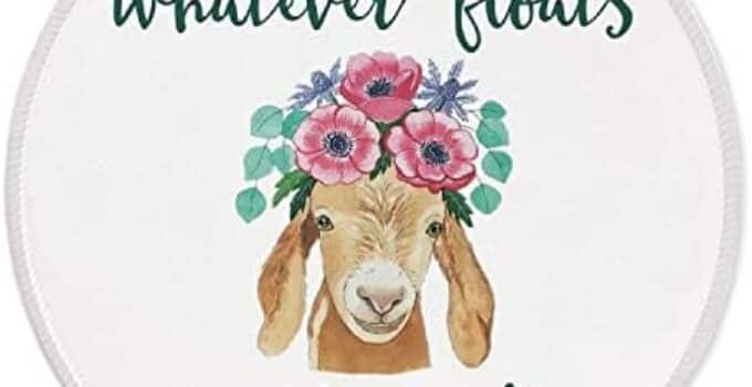 Znzd Whatever Floats Your Goats Mouse Pad 7.9 x 7.9 Inch,Cute Floral Goat Non-Slip Rubber Base Mousepads for Home Office College Dorm Desk Decor,Gifts for Goat Lovers Farm Girls
