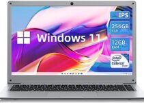 jumper 14″ Laptop, 12GB DDR4 256GB SSD, Windows 11 Laptops with Intel Celeron Processor, Lightweight Computer with FHD 1080p Display, Dual Speakers, Dual-Band WiFi(2.4G/5G), BT4.0, 35520WH Battery.