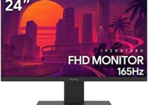 suevery 24 Inch Gaming Monitor, 144Hz/165Hz IPS 1080P Computer Monitor for Laptop, Desktop PC Monitor 1ms Support FreeSync, No Tearing, for Game, Home Office Work(HDMI/DP), Thin Bezel, VESA Mountable