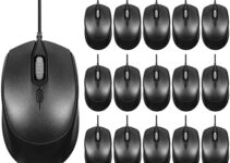 16 Pack Computer Mouse Pack Bulk Wired Silent USB Optical Corded Mouse with 3 Adjustable DPI Computer Mice Compatible with PC Laptop Desktop School Office Business Home Supplies