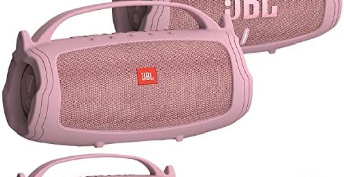 Silicone Cover Case Compatible with JBL Charge 4/Charge 5 Portable Bluetooth Speaker, Soft Skin Sleeve for JBL Charge 4/5 Bluetooth Speaker Accessories(Only Case) (Pink)