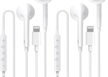 2 Pack-Apple Earbuds/Wired Earphones/iPhone Headphones/Lightning [Apple MFi Certified] Built-in Microphone & Volume Control Compatible with iPhone 14/13/Pro/12/11/8/X/7/Pro Max, Support All iOS System