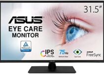 ASUS 31.5” 1080P Monitor (VA329HE) – Full HD, IPS, 75Hz, Adaptive-Sync, Eye Care, Low Blue Light, Flicker Free, HDMI, VGA, Wall Mountable, Tilt Adjustable