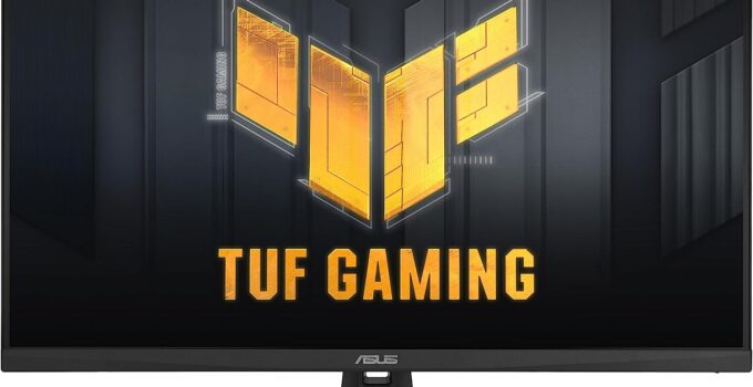 ASUS TUF Gaming 32” (31.5” viewable) 4K HDR DSC Gaming Monitor (VG32UQA1A) – UHD (3840 x 2160), 160Hz, 1ms, Extreme Low Motion Blur Sync, Freesync Premium, HDMI2.1, Speakers, 120% sRGB, DisplayHDR 400
