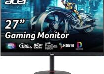 Acer Nitro 27″ WQHD 2560 x 1440 PC Gaming IPS Monitor | AMD FreeSync Premium | Up to 180Hz Refresh | Up to 0.5ms | DCI-P3 95% | 1 x Display Port 1.2 & 2 x HDMI 2.0 | XV271U M3bmiiprx
