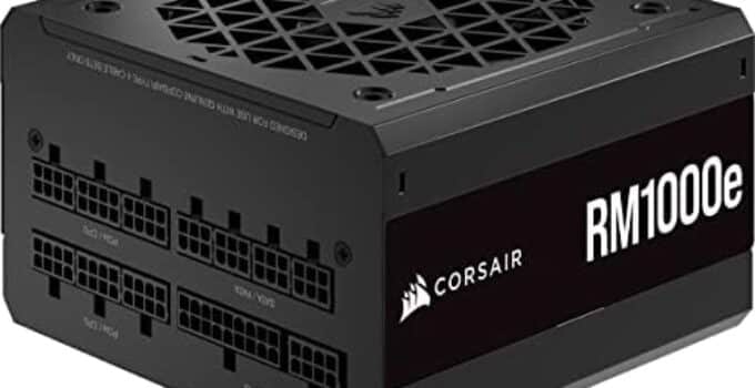 Corsair RM1000e (2023) Fully Modular Low-Noise ATX Power Supply – ATX 3.0 & PCIe 5.0 Compliant – 105°C-Rated Capacitors – 80 Plus Gold Efficiency – Modern Standby Support – Black