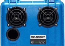 DemerBox DB2: Waterproof, Portable, and Rugged Outdoor Bluetooth Speakers. Loud Sound, 40+ hr Battery Life, Dry Box + USB Charging (Roseau Blue)