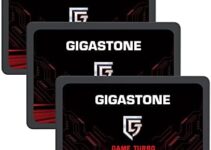 Gigastone Game Turbo 3-Pack 256GB SSD SATA III 6Gb/s. 3D NAND 2.5″ Internal Solid State Drive, Read up to 520MB/s. Compatible with PC, Desktop and Laptop, 2.5 inch 7mm (0.28”)