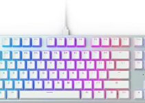 Glorious Custom Gaming Keyboard – GMMK 85% Percent TKL – USB C Wired Mechanical Keyboard – RGB Hot Swappable Switches & Keycaps – Silver/White Metal Top Plate