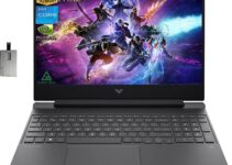 HP 2022 Victus 15.6" FHD 144Hz Gaming Laptop, Intel 12th Core i5-12450H, 32GB RAM, 1TB PCIe SSD, NVIDIA GeForce GTX 1650 Graphics, Backlit Keyboard, Win 11 Pro, Mica Silver, 32GB Snowbell USB Card