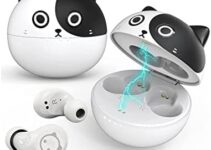Instiwitt Cute Milk cat Kids Earbuds in-Ear Wireless Bluetooth with Microphone, 36 Hours Play time, Low Latency, is The Best Gift for Halloween, Birthday, Christmas, for School, Work, Sports