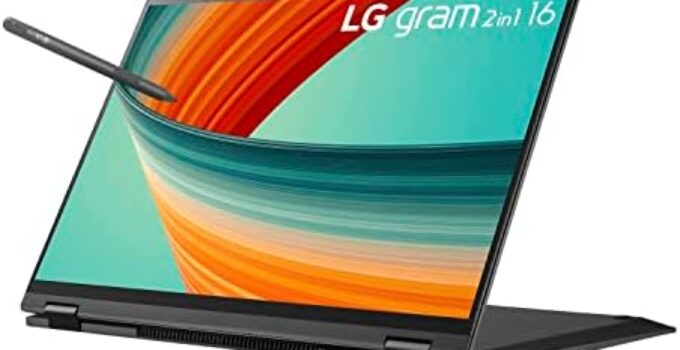 LG gram 16” 2in1 Lightweight Laptop, Intel 13th Gen Core i7 Evo Platform, Windows 11 Home, 16GB RAM, 512GB SSD, Black