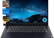 Lenovo IdeaPad 3 2023 Newest Laptop 14” FHD Display, 8-Core AMD Ryzen 7 5700U (Up to 4.3GHz, Beats i7-1180G7), 8GB RAM, 512GB SSD, Backlit Keyboard, Fingerprint Reader, WiFi, Win 11Pro+MarxsolCables