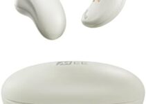 MEE audio Pebbles True Wireless Earbuds – Bluetooth 5.3 Low Profile in Ear Lightweight Headphones with Headset Microphone & Call Noise Reduction for Workouts, Gaming, Calls, Sandstone