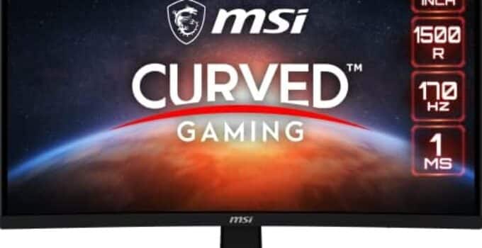 MSI G273CQ, 27″ Gaming Monitor, 2560 x 1440 (QHD), VA, 170Hz, FreeSync Premium, HDR Ready, HDMI, Displayport, Tilt, Black