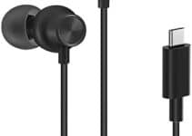 PALOVUE USB Type C Headphones in Ear Earphones Earbuds with Mic and Volume Control Compatible for Google Pixel Samsung Oneplus Huawei Sony MacBook Black