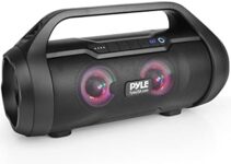 Pyle Wireless Portable Bluetooth Boombox Speaker – 500W 2.0CH Rechargeable Boom Box Speaker Portable Barrel Loud Stereo System with AUX Input/USB/SD/Fm Radio, 3″ Subwoofer, Voice Control – PBMWP185
