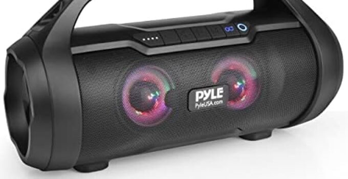 Pyle Wireless Portable Bluetooth Boombox Speaker – 500W 2.0CH Rechargeable Boom Box Speaker Portable Barrel Loud Stereo System with AUX Input/USB/SD/Fm Radio, 3″ Subwoofer, Voice Control – PBMWP185