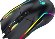 RAZEAK Wired Gaming Mouse,RGB Gaming Mouse, Programmable Mouse Adjustable 6 Levels DPI for PC Gamers Black