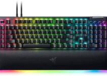 Razer BlackWidow V4 Pro Wired Mechanical Gaming Keyboard: Green Mechanical Switches Tactile & Clicky – Doubleshot ABS Keycaps – Command Dial – Programmable Macros – Chroma RGB – Magnetic Wrist Rest