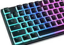 RisoPhy Pudding Keycaps Double Shot PBT Keycap Set for Mechanical Keyboard,OEM Profile with Keycap Puller,Compatible with 104 Keys Full Size,80%,75%,60% Percent Keyboard-Black