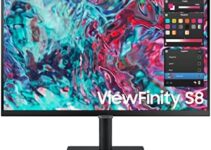SAMSUNG 27-Inch ViewFinity S8 Series 4K UHD High Resolution Monitor, IPS Panel, 60Hz, Thunderbolt 4, HDR 10+, Built-In Speakers, Height Adjustable Stand, S27B804TGN, 2022