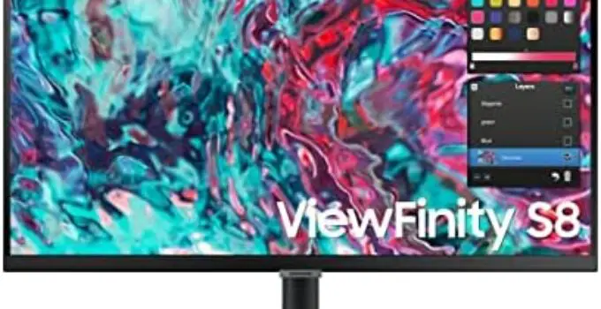 SAMSUNG 27-Inch ViewFinity S8 Series 4K UHD High Resolution Monitor, IPS Panel, 60Hz, Thunderbolt 4, HDR 10+, Built-In Speakers, Height Adjustable Stand, S27B804TGN, 2022