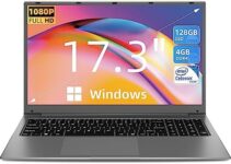 SGIN Laptop, 17 Inch 4GB RAM 128GB SSD Laptops Computer, Windows 11 Laptop with Intel Celeron Quad Core J4105(Up to 2.5 GHz), IPS Display, Mini HDMI, Webcam, Dual Wi-Fi, 512GB Expansion