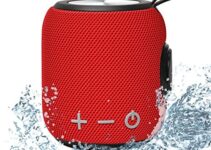 Sanag Portable Bluetooth Speaker, Bluetooth 5.0 Dual Pairing Wireless Mini Speaker, 360 HD Surround Sound & Rich Stereo Bass 24H Playtime IP67 Waterproof for Travel Outdoors Home and Party Red