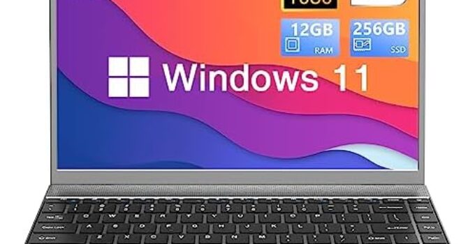 Tulasi Laptop, Windows 11 Laptop Computer, 12GB RAM 256GB SSD Intel Celeron N4120 Quad-Core, 14 inch 1080P IPS Display Ultra Slim Laptop, 2.4G/5G WiFi, Bluetooth 4.2, Webcam, Long Battery Life