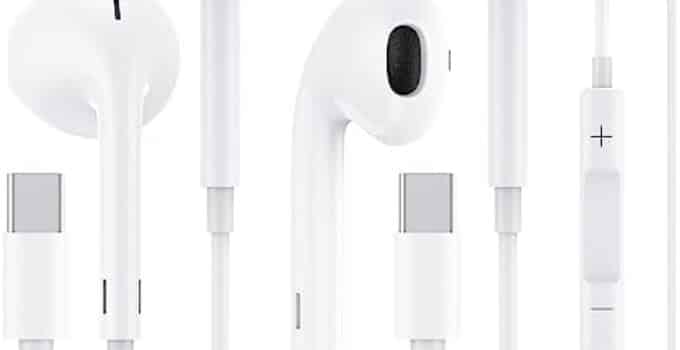 USB C Headphones Earbuds 2 Pack – Type C Wired Earphones with Microphone Volume Noise Cancelling Headsets for Samsung Galaxy S23/S22/S21/S20, Note 20, Google Pixel 7/6/6a/5/4 and Other USB-C Devices