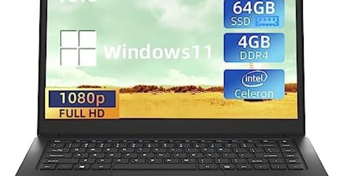 WAKST Laptop, 15.6 Inch Intel Celeron Processor N3350 Apollo Lake, 4G+64G EMMC+128G SSD HD IPS Display, Windows 11 Slim Laptop, Intel HD Graphics 500MHZ, Mini HDMI, WiFi, Webcam, Bluetooth 4.0