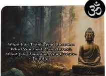 What You Think You Become Buddha Quotes – Inspirational Buddhism Quote Mouse Pad for Zen Meditation, Yoga, Spiritual Gifts – Non-Slip Rubber Base