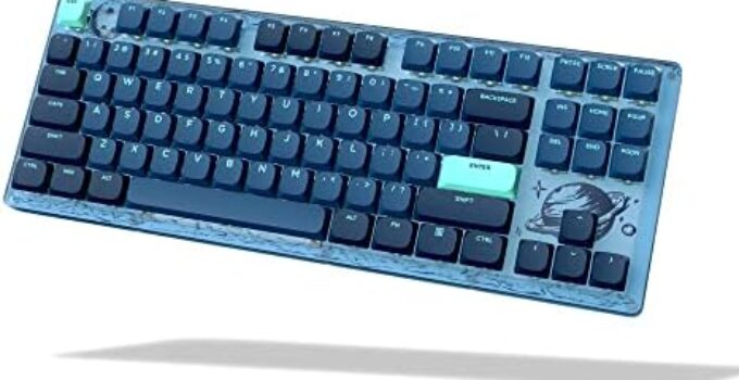 Womier K87 TKL Mechanical Keyboard, RGB 80% Keyboard with Hot Swappable Mechanical Gaming Keyboard, 87 Keys Planet Theme Keyboard for Win/Mac/PC, Pro Driver/Software Supported (Linear Sky Switch)