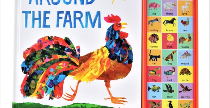 World of Eric Carle, Around the Farm 30-Button Animal Sound Book – Great for First Words – PI Kids