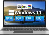 jumper Laptop 12GB DDR4 256GB SSD, Intel Celeron Quad Core CPU, Lightweight Computer with 14 Inch Full HD Display, Windows 11 Laptops, Dual Speakers, 2.4/5.0G WiFi, 35.52WH Battery, USB3.0, Type-C.