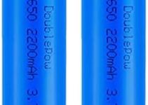 2 PCS 3.7V Li-ion Rechargeable Battery, Batteries 2200mAh Real Capacity ICR Flat Top Lithium-ion Battery for Flashlight/Headlamp/USB Fan/Torch/Microphone, Size: 18 * 65mm, Blue
