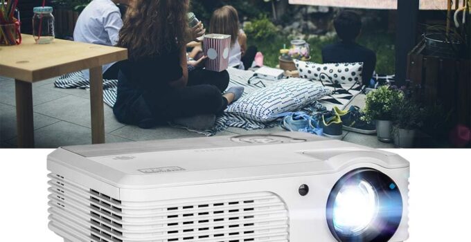 7500 Lumen Native 1080P Full HD Daytime Projector with Keystone Correction & Zoom, 200" Outdoor Movie Smart Projector Compatible with iOS/Android/TV Stick/PS5/DVD