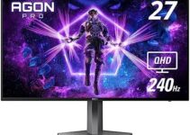 AOC Agon PRO AG276QZD 27″ OLED Tournament Gaming Monitor 2560×1440, 240Hz 0.03ms, G-SYNC, PS5 Xbox Switch Compatible,Black