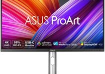 ASUS ProArt Display 32” (31.5″ viewable) Professional Monitor (PA329CRV) – IPS, 4K UHD (3840 x 2160), 98% DCI-P3, Color Accuracy ΔE < 2, Calman Verified, USB-C PD 96W, Daisy-Chain, VESA DisplayHDR400
