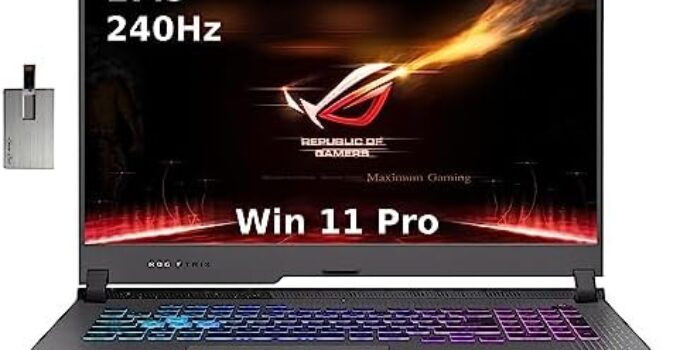 ASUS ROG Strix G17 (2023) Gaming Laptop, 17.3” QHD 240Hz Display, AMD Ryzen 9 7845HX, GeForce RTX 4060, 32GB DDR5 RAM, 2TB PCIe SSD, RGB Backlit Keyboard, Win 11 Pro, Gray, 32GB Snowbell USB Card