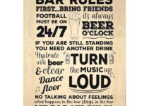 Bar Rules- "First…Bring Friends"- Funny Sign Print- 8 x10" Wall Decor Image- Ready To Frame. Beer Sign Replica Print. Great Men’s Gift- Perfect for Bar-Man Cave-Game Room-Garage-Dorm.
